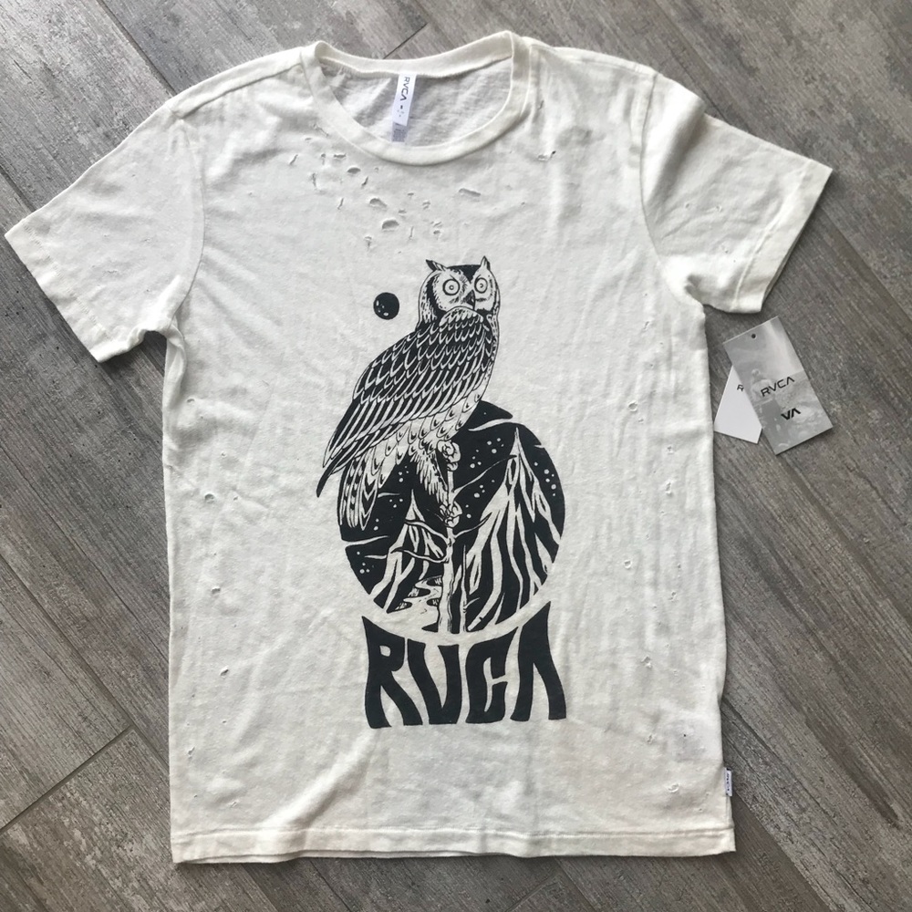 RVCA White Graphic Short Sleeve T-Shirt